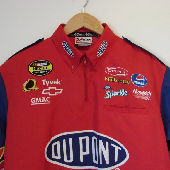 Jeff Gordon Nascar Chase Authentics Vintage Red Shirt Logos Size Medium Large - Picture 2 of 14